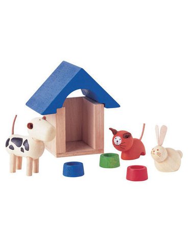 Drewniane zwierzątka domowe z akcesoriami do domku dla lalek, Plan Toys®