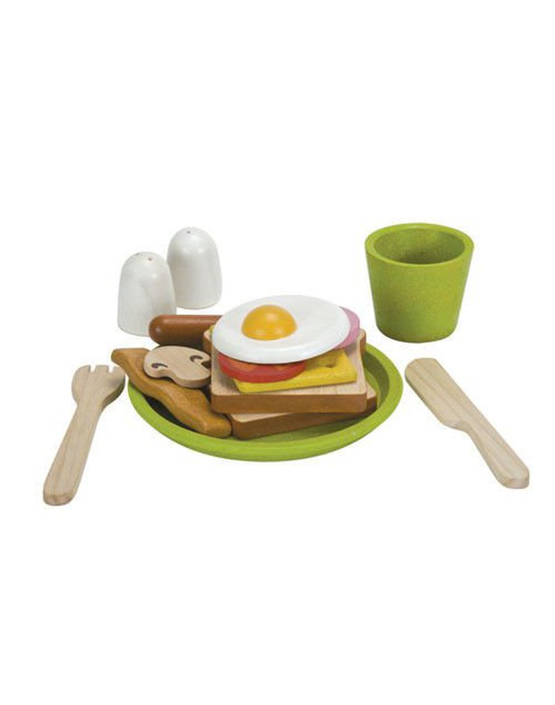 Śniadanie na talerzu, drewniany zestaw do zabawy, Plan Toys®