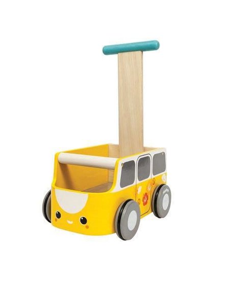 Drewniany chodzik żółty van - walker, Plan Toys®