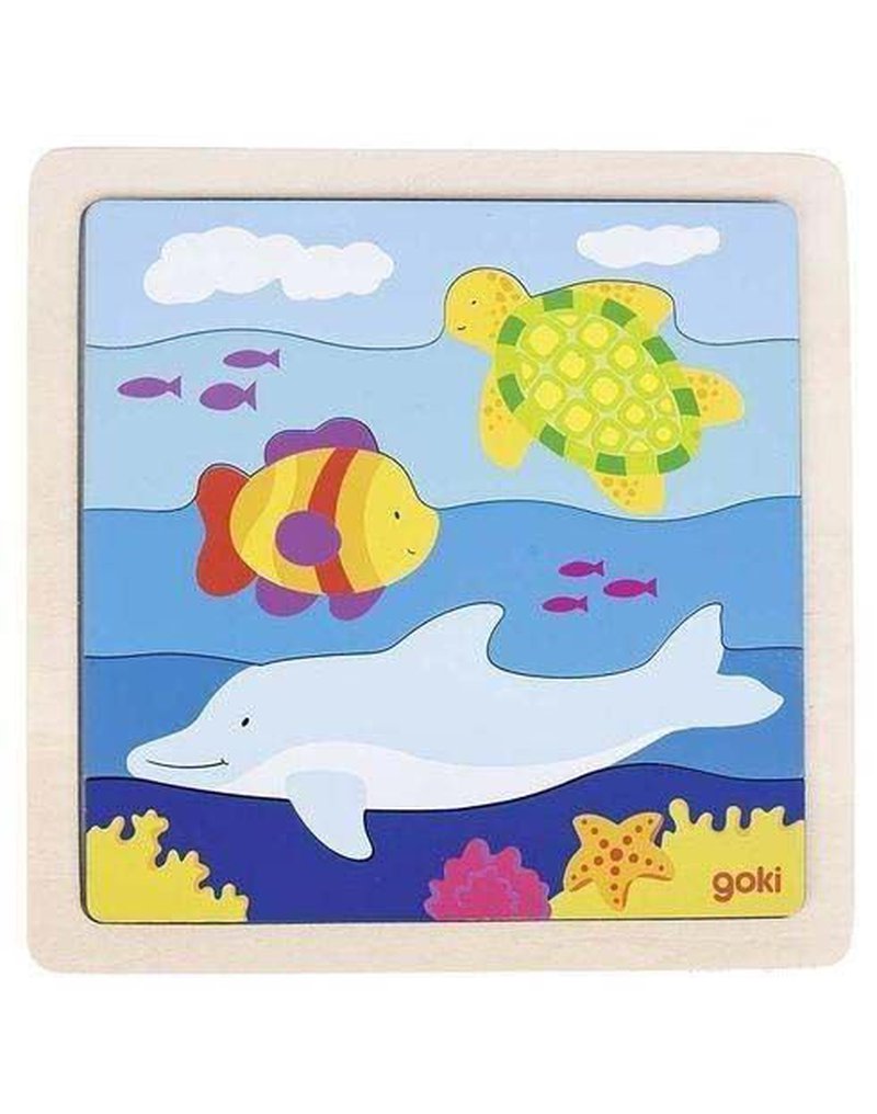 Goki® - Drewniane puzzle Podwodny świat, Goki 57526