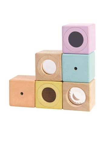 Plan Toys - Interaktywne Pastelowe Klocki, PLTO-5257