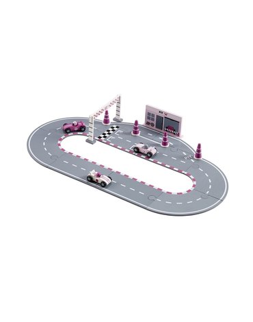 Kids Concept Drewniany Tor Wyścigowy Pink