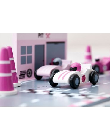 Kids Concept Drewniany Tor Wyścigowy Pink